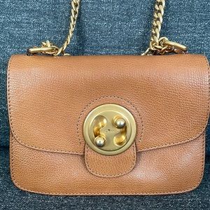 Chloe Mily Brown Leather Bag with Gold Chain Crossbody